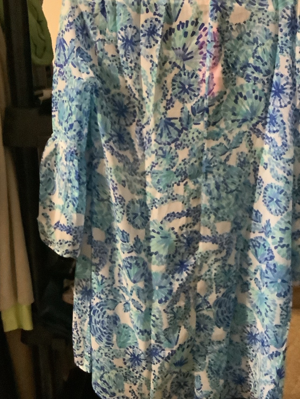 Lilly Pulitzer Blue & Aqua Floral Tie-Front cover-up - Picture 6 of 7
